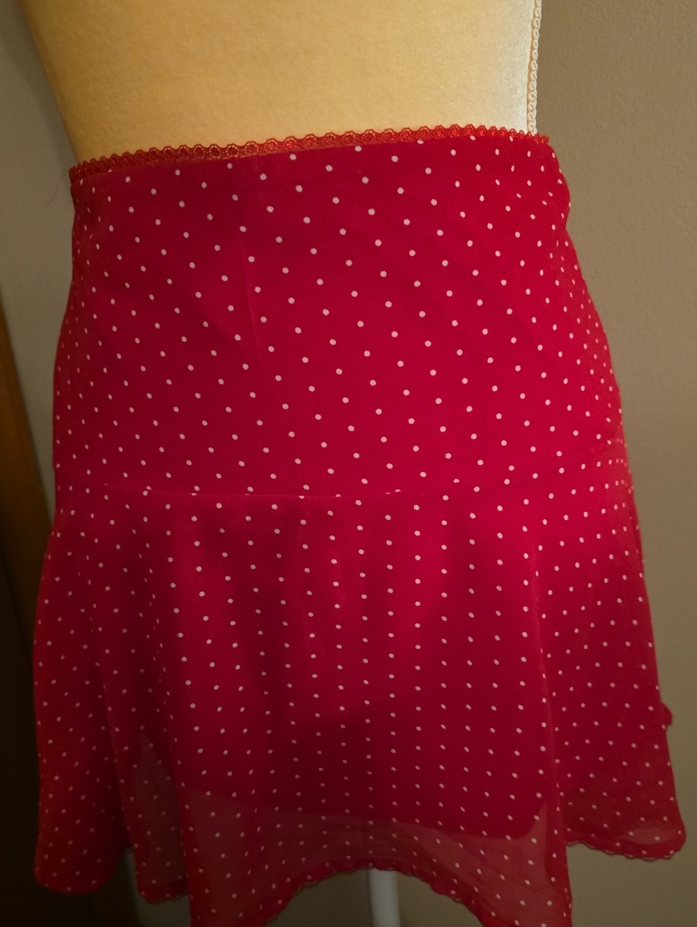 New Wild Fable Women's XL Red White Polka Dot Circle Skater Skirt